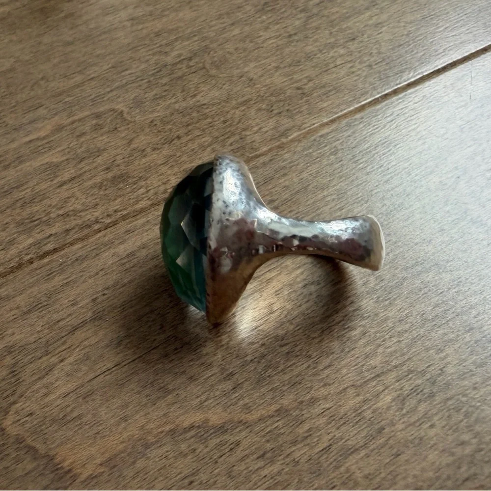 Ippolita Rock Candy Large Teardrop Silver and Aquamarine Ring size 7.5